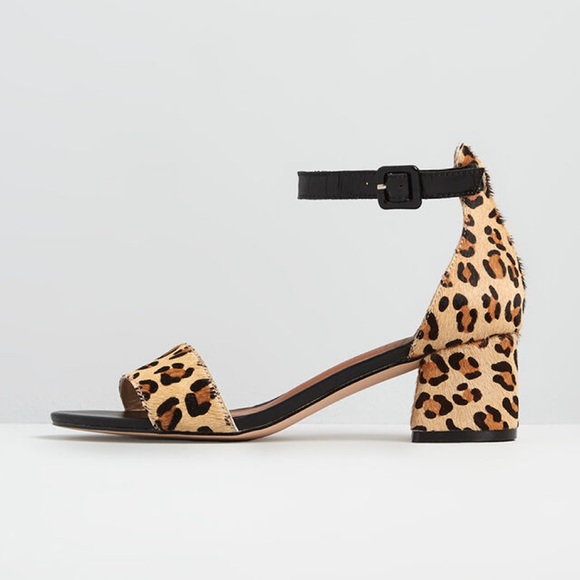 Leopard Print Classic 2 Strap Chunky Heel Sandal - Picture 3 of 5